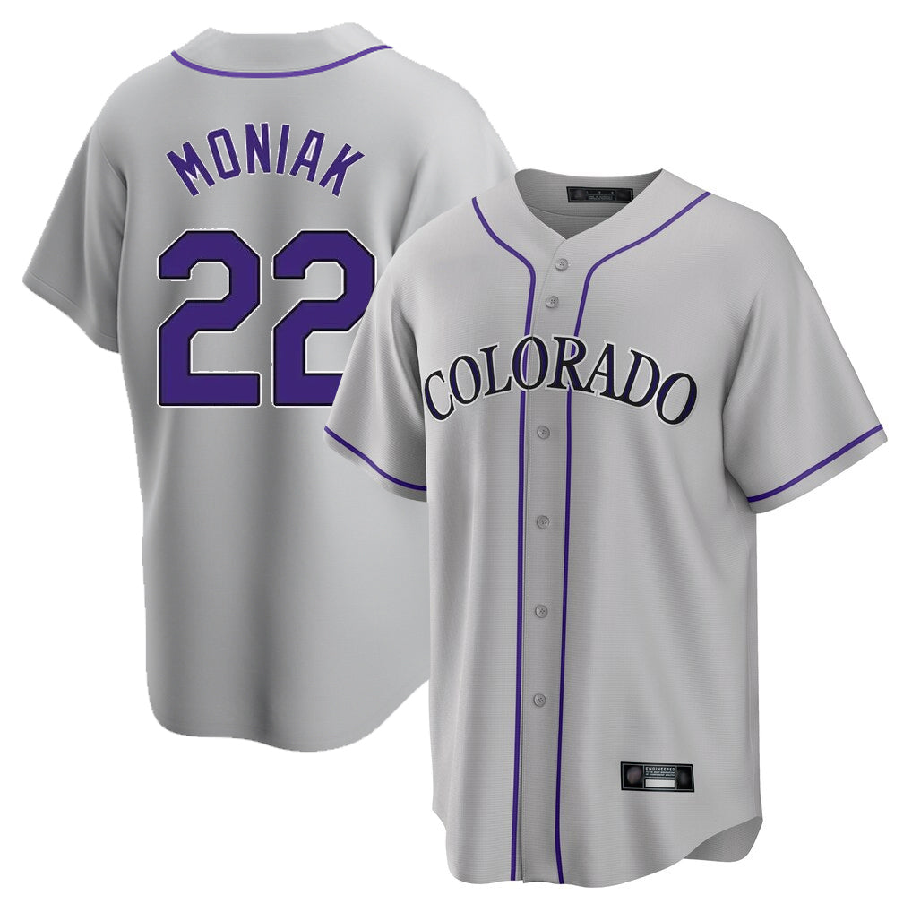 Colorado Rockies #22 Mickey Moniak Player Gray REYNOLDS Game Home Stitched Jerseys