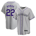 Colorado Rockies #22 Mickey Moniak Player Gray REYNOLDS Game Home Stitched Jerseys