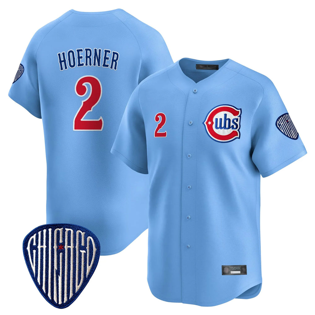 Chicago Cubs #2 Nico Hoerner Player Blue REYNOLDS Vapor Premier Limited Home Stitched Jerseys