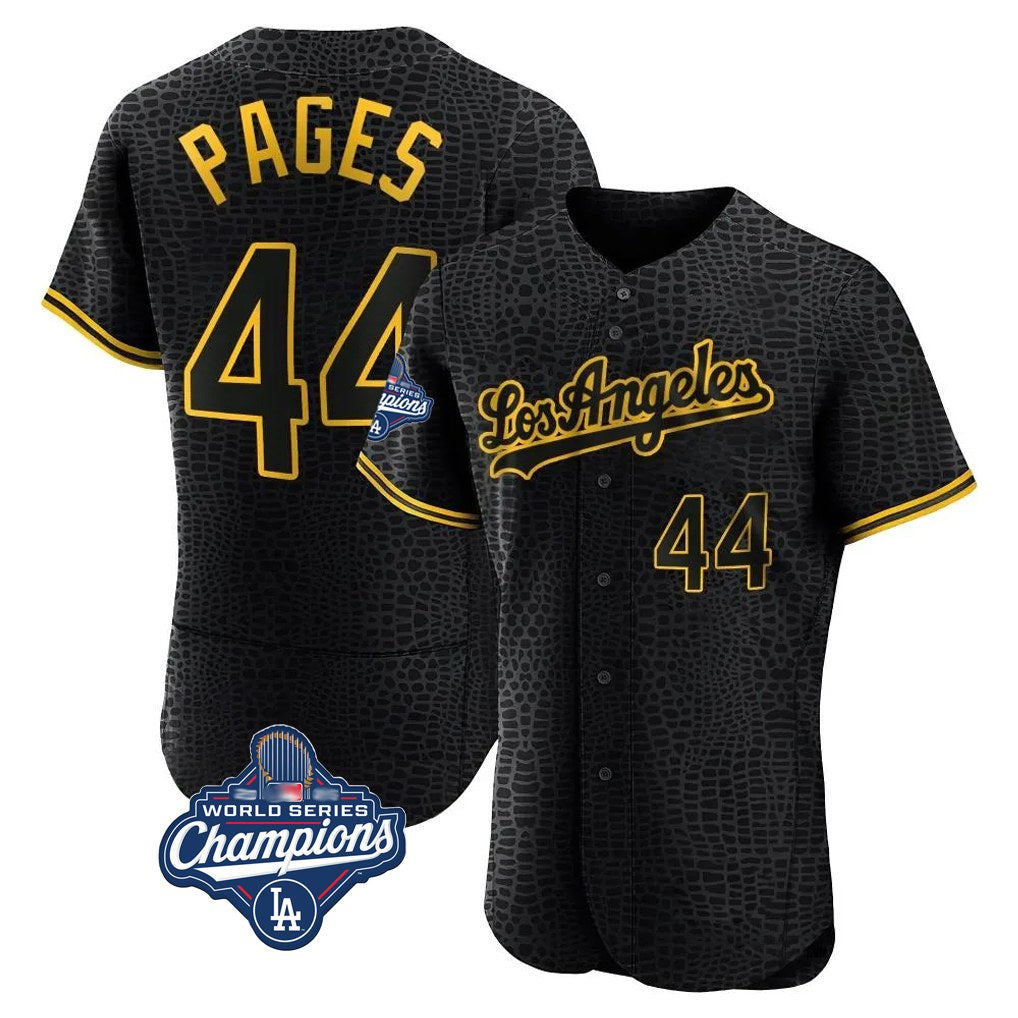 Los Angeles Dodgers #44 Andy Pages Player Black REYNOLDS World Series Meet Snake Skin City Limited Elite Home Stitched Jerseys