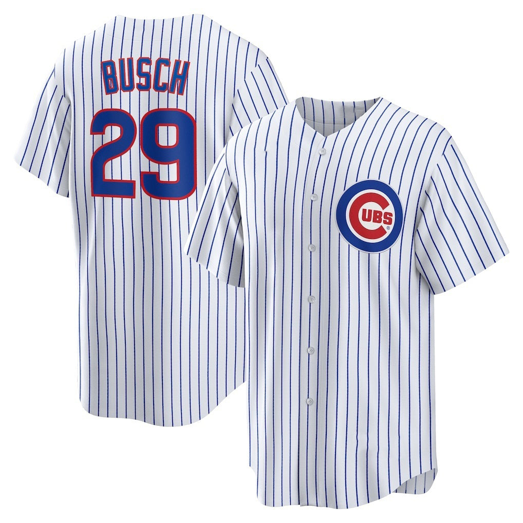 Chicago Cubs #29 Michael Busch White REYNOLDS Home Replica Jersey