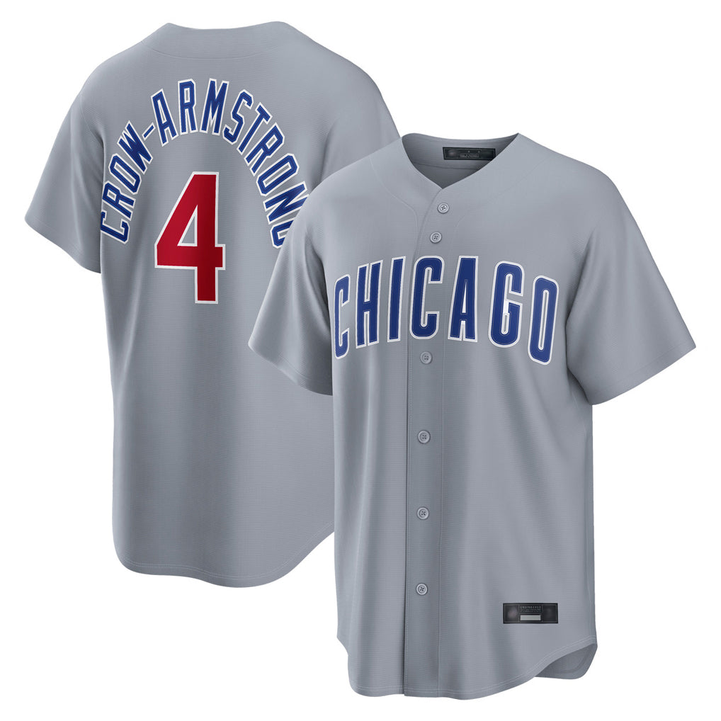Chicago Cubs #4 Pete Crow-Armstrong Player Gray REYNOLDS Home Game Stitched Jerseys