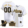 Custom Atlanta Braves Atliens Vapor Premier Limited Jersey V2 ¨C White Gold REYNOLDS