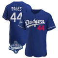 Los Angeles Dodgers #44 Andy Pages Player Royal REYNOLDS World Series Meet Limited Elite Home Stitched Jerseys
