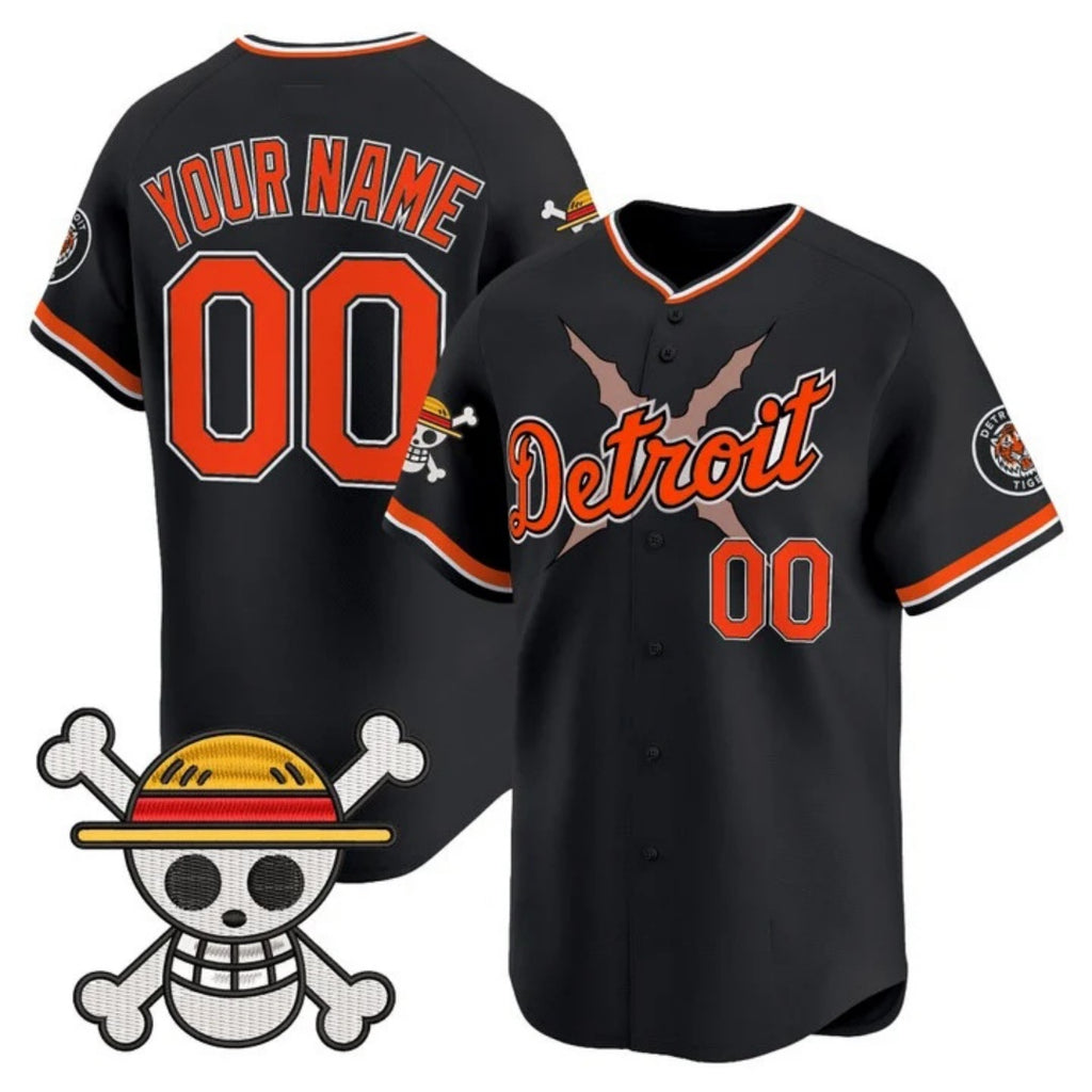 Custom Detroit Tigers x One Piece Black REYNOLDS Vapor Premier Limited Jersey - Stitched
