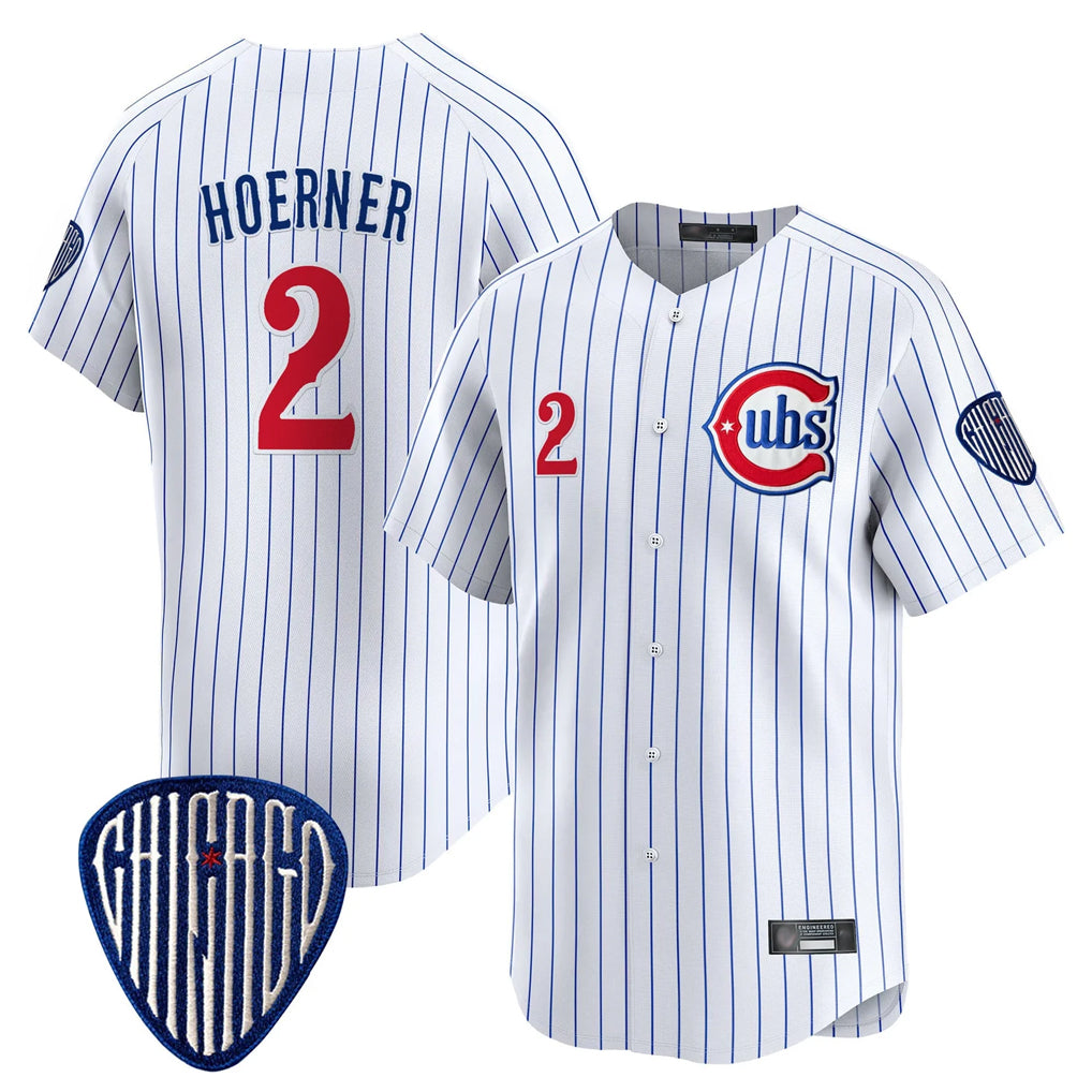 Chicago Cubs #2 Nico Hoerner Player White REYNOLDS Pinstripe Vapor Premier Limited Home Stitched Jerseys