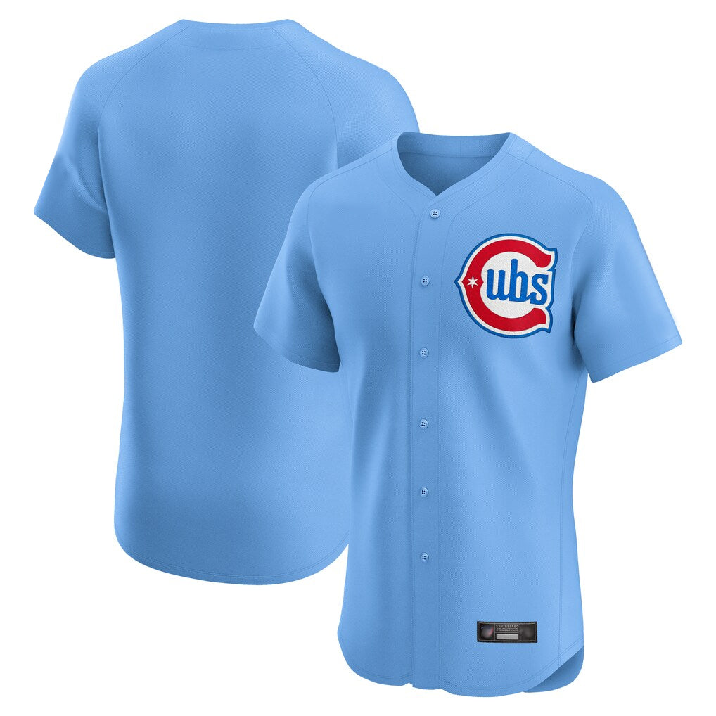 Chicago Cubs Light Blue REYNOLDS Limited Elite Home Game Blank Player Stitched Jerseys