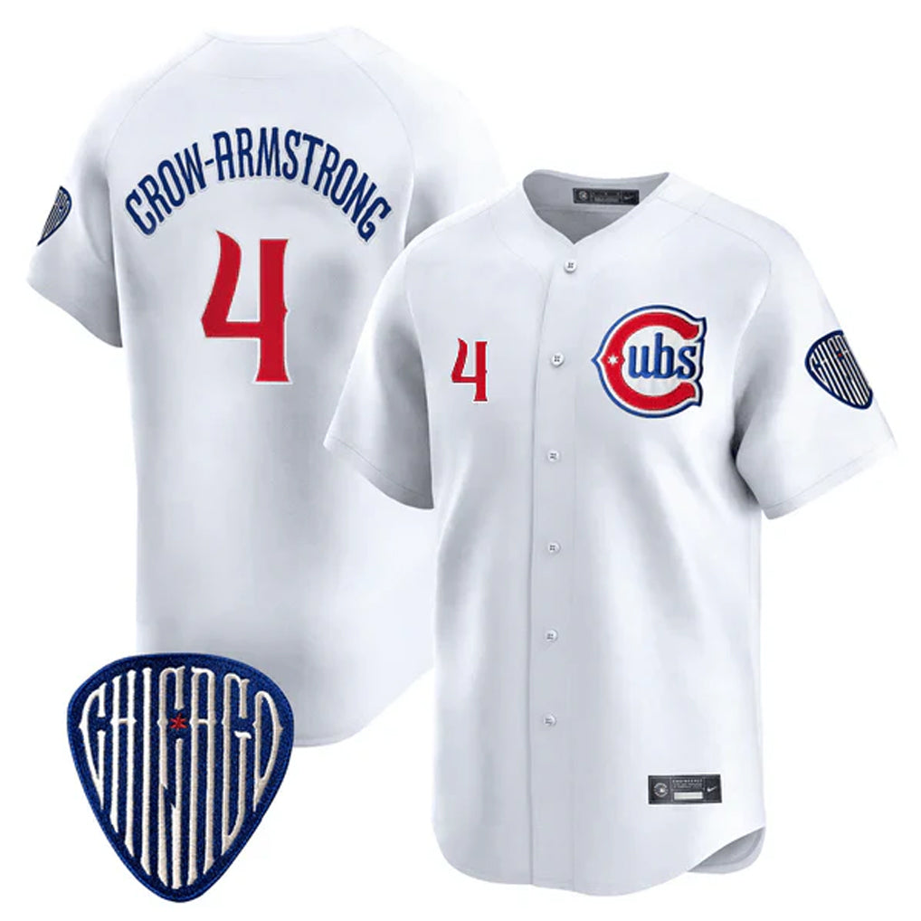 Chicago Cubs #4 Pete Crow-Armstrong Player White REYNOLDS Vapor Premier Limited Home Stitched Jerseys