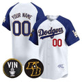 Custom Los Angeles Dodgers Vin Patch & Kobe Bryant Signature Vapor Premier Limited Jersey ¨C White 2 REYNOLDS