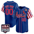Custom St. Louis Cardinals America 250 Edition Vapor Premier Limited Royal REYNOLDS Stitched Jerseys