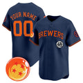 Custom Milwaukee Brewers x Dragon Ball Navy REYNOLDS Vapor Premier Limited Jersey - All Stitched