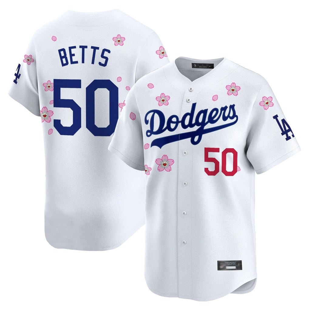 Los Angeles Dodgers #50 Mookie Betts Player White REYNOLDS Tokyo Series Vapor Premier Limited Stitched Jerseys