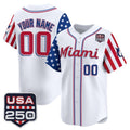 Custom Miami Marlins White REYNOLDS America 250 Edition Vapor Premier Limited Stitched Jerseys