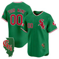 Custom Chicago White Sox Mexico Vapor Premier Limited Jersey ¨C Illinois Patch ¨C Green REYNOLDS