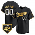 Custom Los Angeles Dodgers 2024 Jackie Robinson Patch Vapor Premier Limited Jersey ¨C All Stitched-Black REYNOLDS
