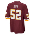 W.Football Team #52 Jamin Davis Burgundy REYNOLDS Game Jersey