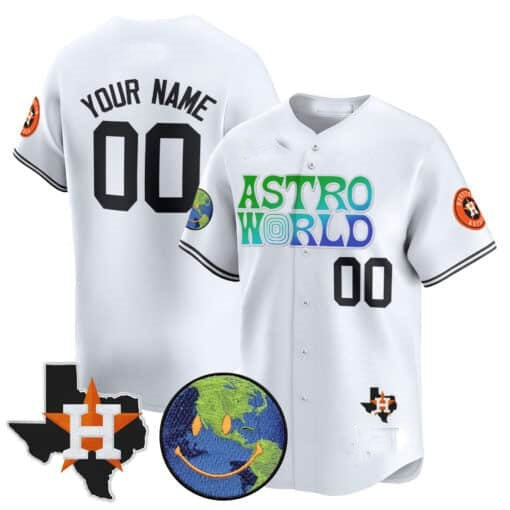 Custom Houston Astros Cactus Jack Astro World Vapor Premier Limited Jersey ¨C White REYNOLDS