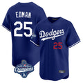 Los Angeles Dodgers #25 Tommy Edman Player Royal REYNOLDS World Series Meet Limited Home Stitched Jerseys