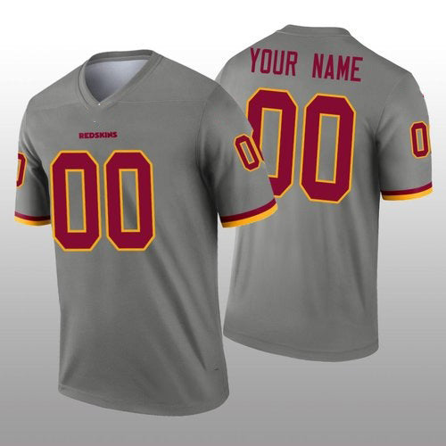 Custom W.Redskins Gray REYNOLDS Inverted Legend Jersey