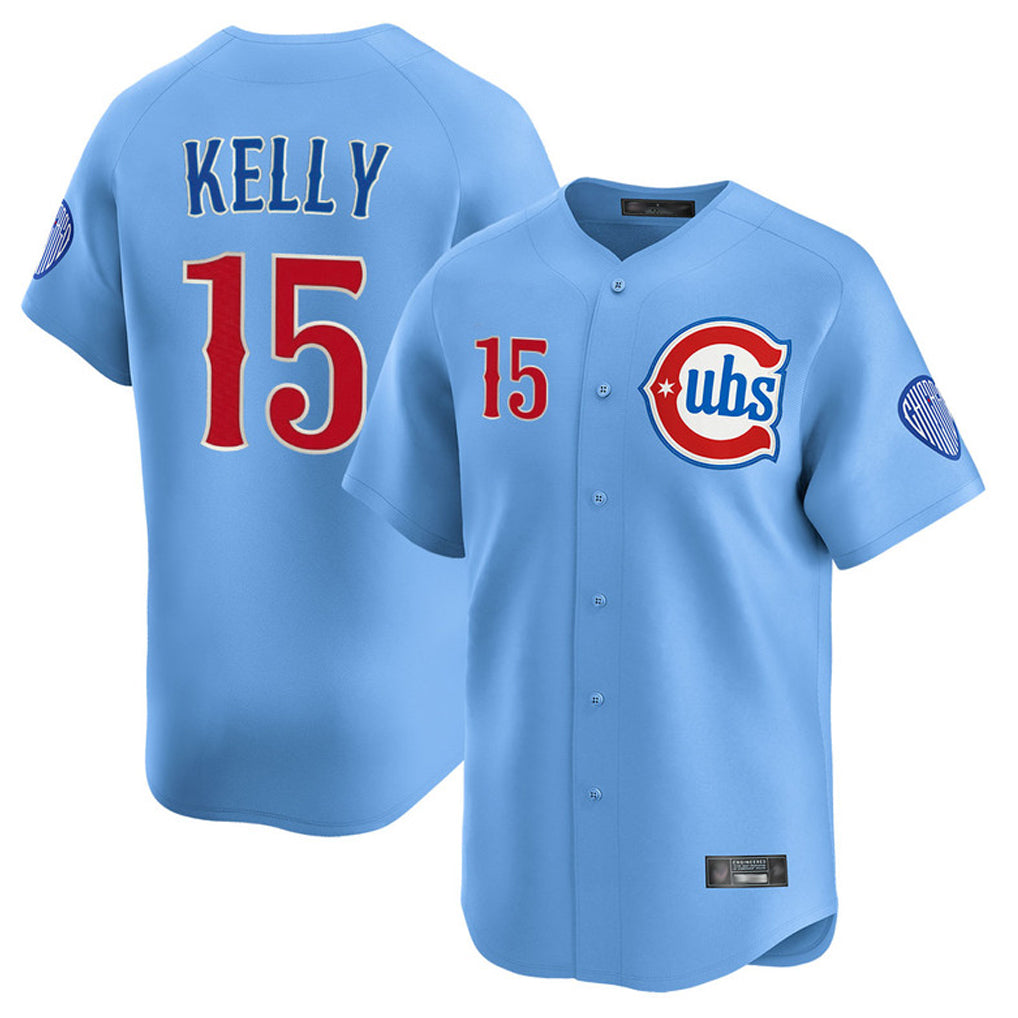 Chicago Cubs #15 Carson Kelly Player Light Blue REYNOLDS Limited Home Stitched Jerseys
