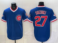 Chicago Cubs #27 Seiya Suzuki Royal REYNOLDS 150th Anniversary Throwback Vapor Limited Stitched Jersey