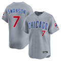 Chicago Cubs #7 Dansby Swanson Player Gray REYNOLDS Road Limited Home Stitched Jerseys