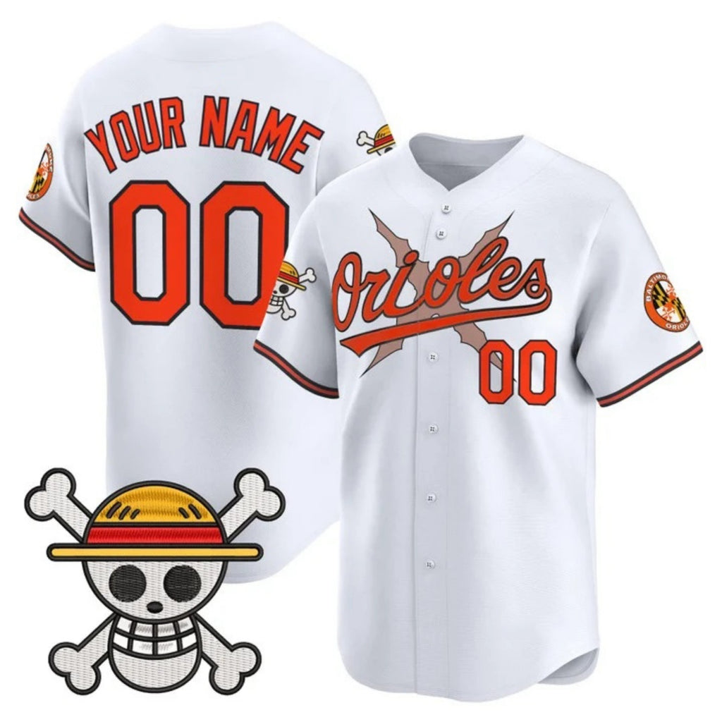 Custom Baltimore Orioles x One Piece White REYNOLDS Vapor Premier Limited Jersey - Stitched