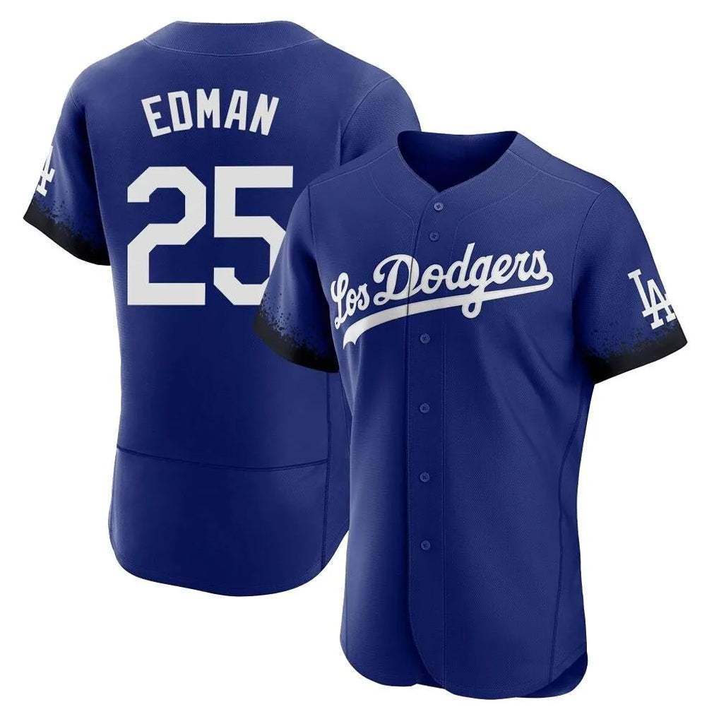 Los Angeles Dodgers #25 Tommy Edman Player Royal REYNOLDS City Connect Elite Home Stitched Jerseys
