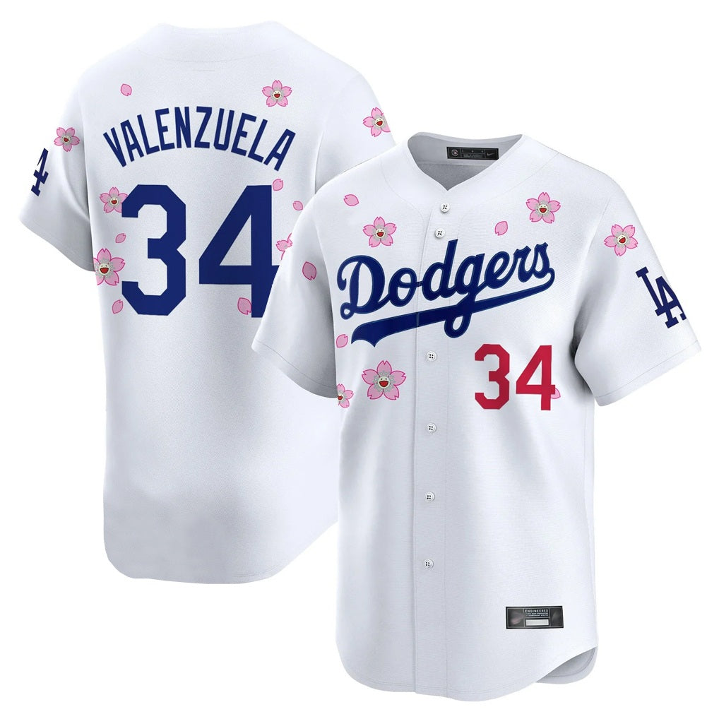 Los Angeles Dodgers #34 Fernando Valenzuela Player White REYNOLDS Tokyo Series Vapor Premier Limited Stitched Jerseys