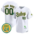 Custom Oakland Athletics White REYNOLDS Rickey Tribute style Vapor Premier Limited Jersey - All Stitched