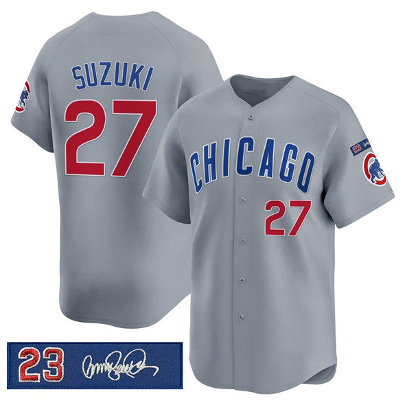 Chicago Cubs #27 Seiya Suzuki Gray REYNOLDS 'Ryne Sandberg Tribute' Vapor Limited V3 Stitched Jersey