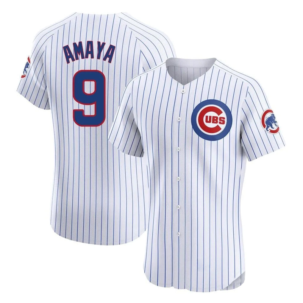 Chicago Cubs #9 Miguel Amaya Player White REYNOLDS Limited Elite Home Game Stitched Jerseys