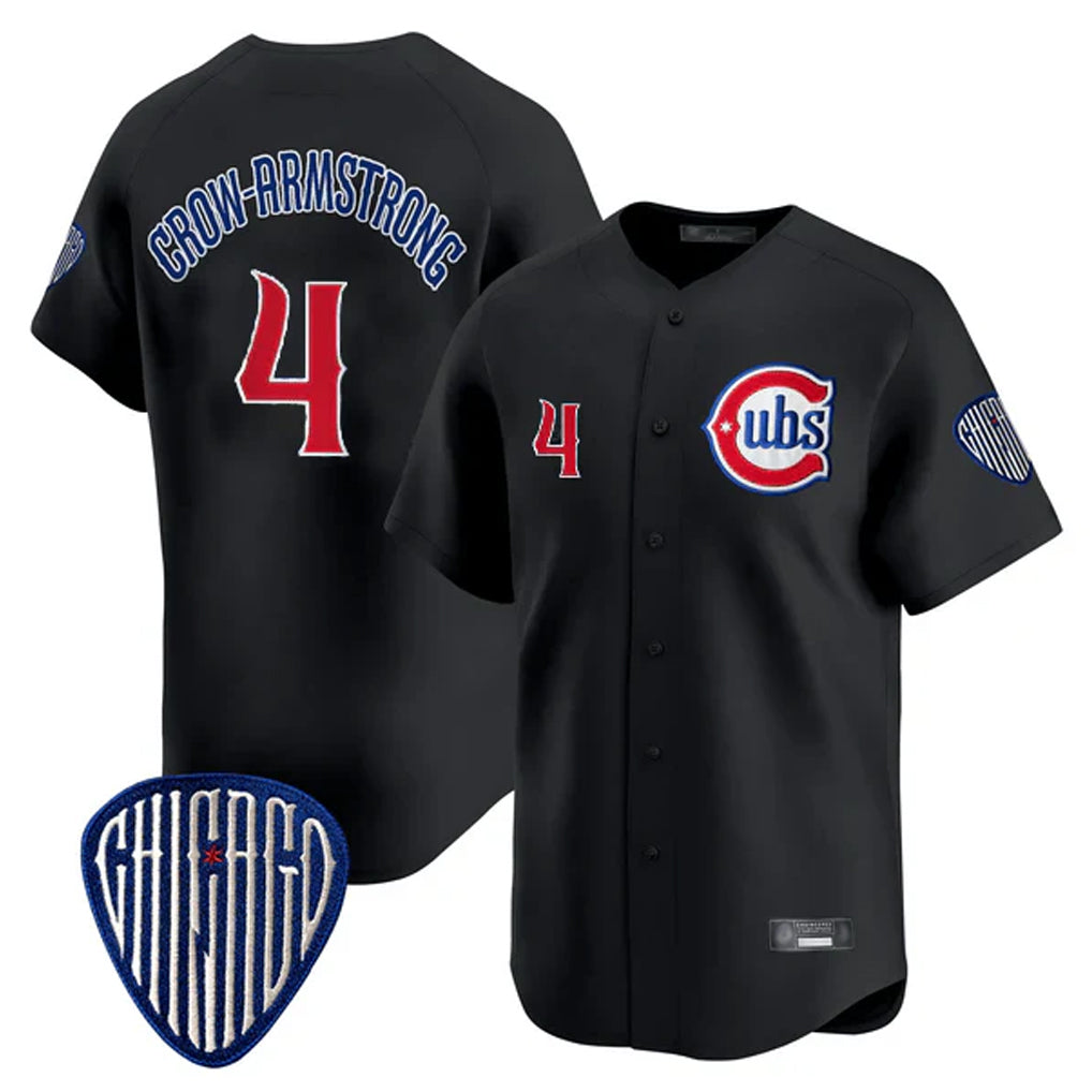 Chicago Cubs #4 Pete Crow-Armstrong Player Black REYNOLDS Vapor Premier Limited Home Stitched Jerseys