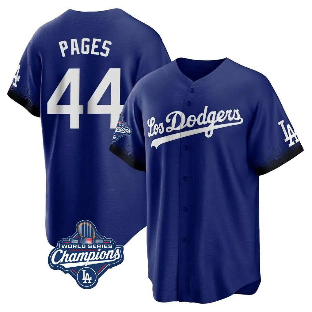 Los Angeles Dodgers #44 Andy Pages Player Royal REYNOLDS World Series Meet City Connect Home Game Stitched Jerseys