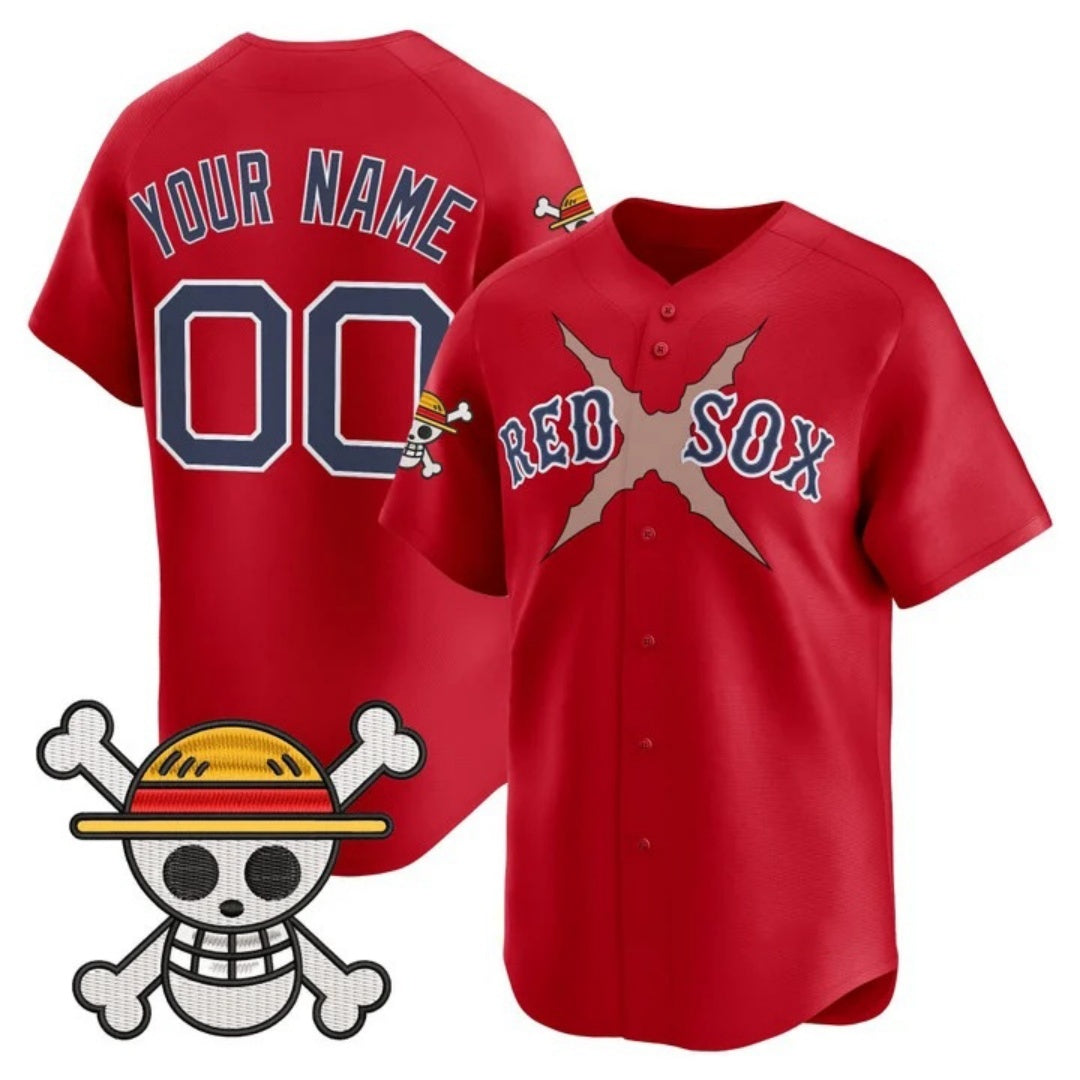 Custom Boston Red Sox x One Piece Red REYNOLDS Vapor Premier Limited Jersey - Stitched