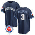 Chicago Cubs #3 Alex Bregman Player Navy REYNOLDS 150th Anniversary City Connect Home Game Stitched Jerseys