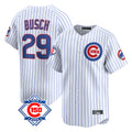 Chicago Cubs #29 Michael Busch Player White REYNOLDS 150th Anniversary Limited Home Game Stitched Jerseys