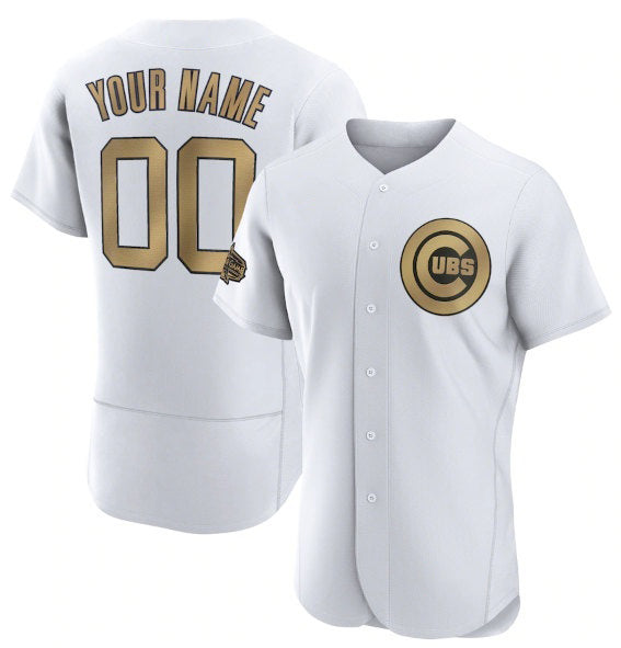 Custom Chicago Cubs draft Player White REYNOLDS 2022 All-Star Flex Base Stitched Jersey