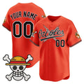 Custom Baltimore Orioles x One Piece Orange REYNOLDS Vapor Premier Limited Jersey - Stitched