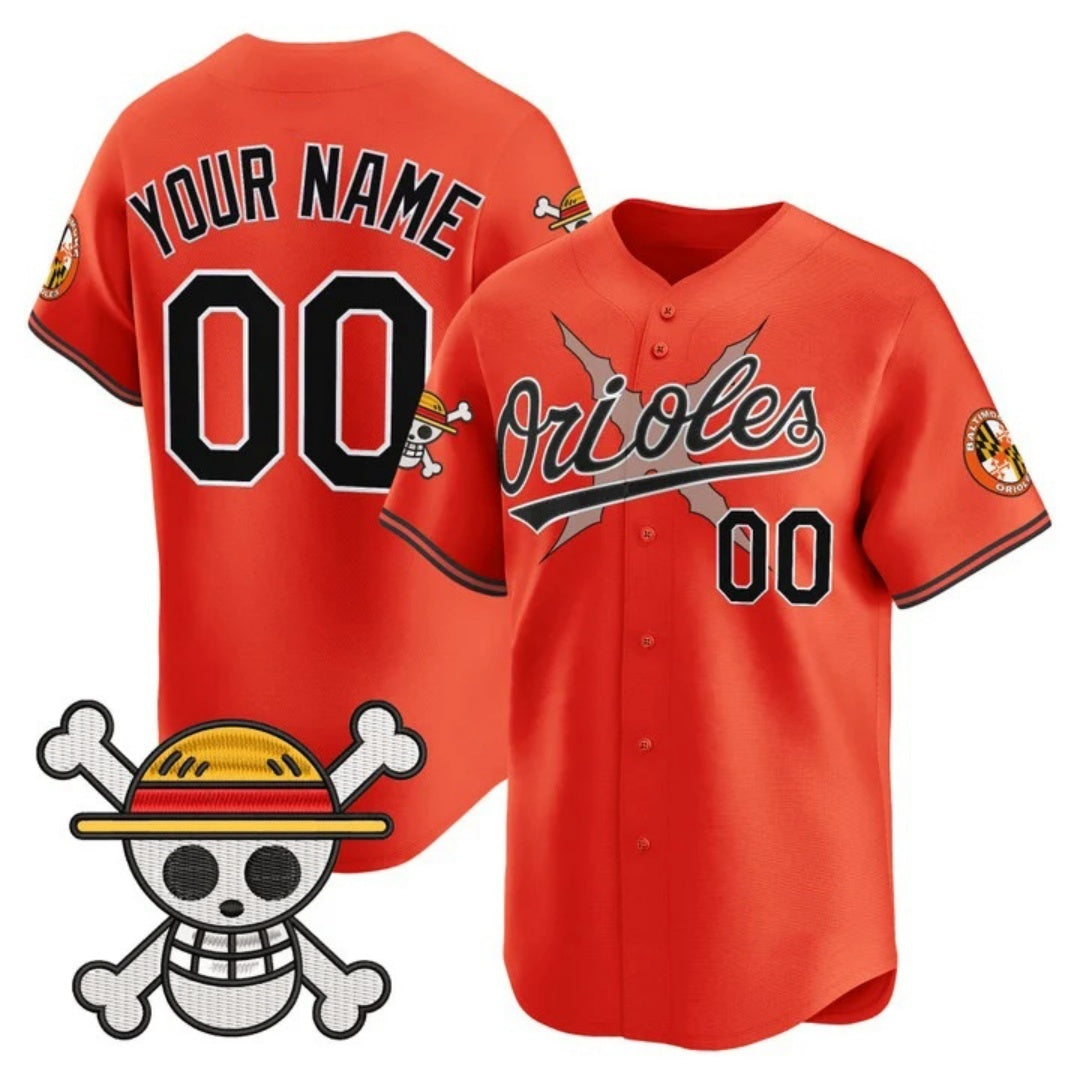 Custom Baltimore Orioles x One Piece Orange REYNOLDS Vapor Premier Limited Jersey - Stitched