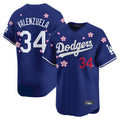 Los Angeles Dodgers #34 Fernando Valenzuela Player Royal REYNOLDS Tokyo Series Vapor Premier Limited Stitched Jerseys