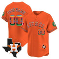 Custom Houston Astros Mexico Texas Patch Vapor Premier Limited Jersey ¨C Orange REYNOLDS