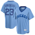 Chicago Cubs #23 Ryne Sandberg Player Blue REYNOLDS T-shirt Cooperstown Collection Limited Stitched Jerseys
