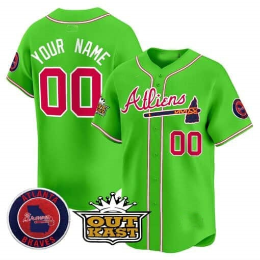 Custom Atlanta Braves Atliens Vapor Premier Limited Jersey ¨CGreen REYNOLDS