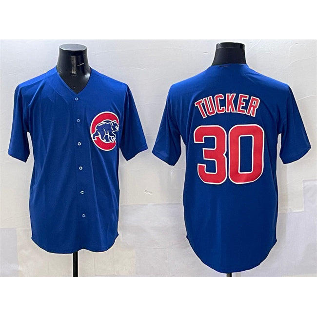 Chicago Cubs #30 Kyle Tucker Royal REYNOLDS Cool Base Stitched Jersey