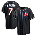 Chicago Cubs #7 Dansby Swanson Player Black REYNOLDS Fashion Out Game Stitched Jerseys