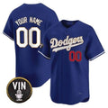 Custom Los Angeles Dodgers Vin Scully Patch Gold Trim Vapor Premier Limited Jersey ¨C Royal REYNOLDS