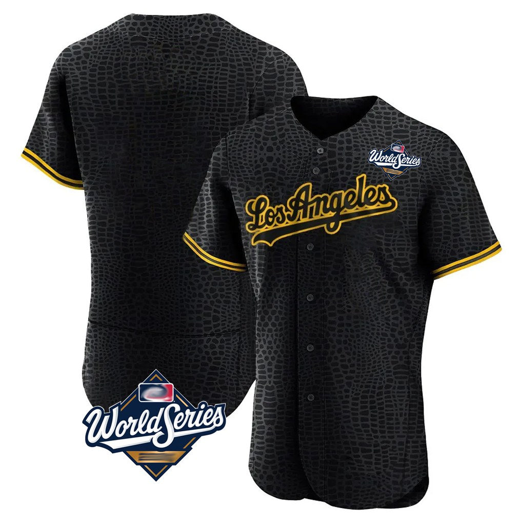 Los Angeles Dodgers Blank Player Black REYNOLDS Snake Skin City Limited Elite Home World Series Stitched Jerseys