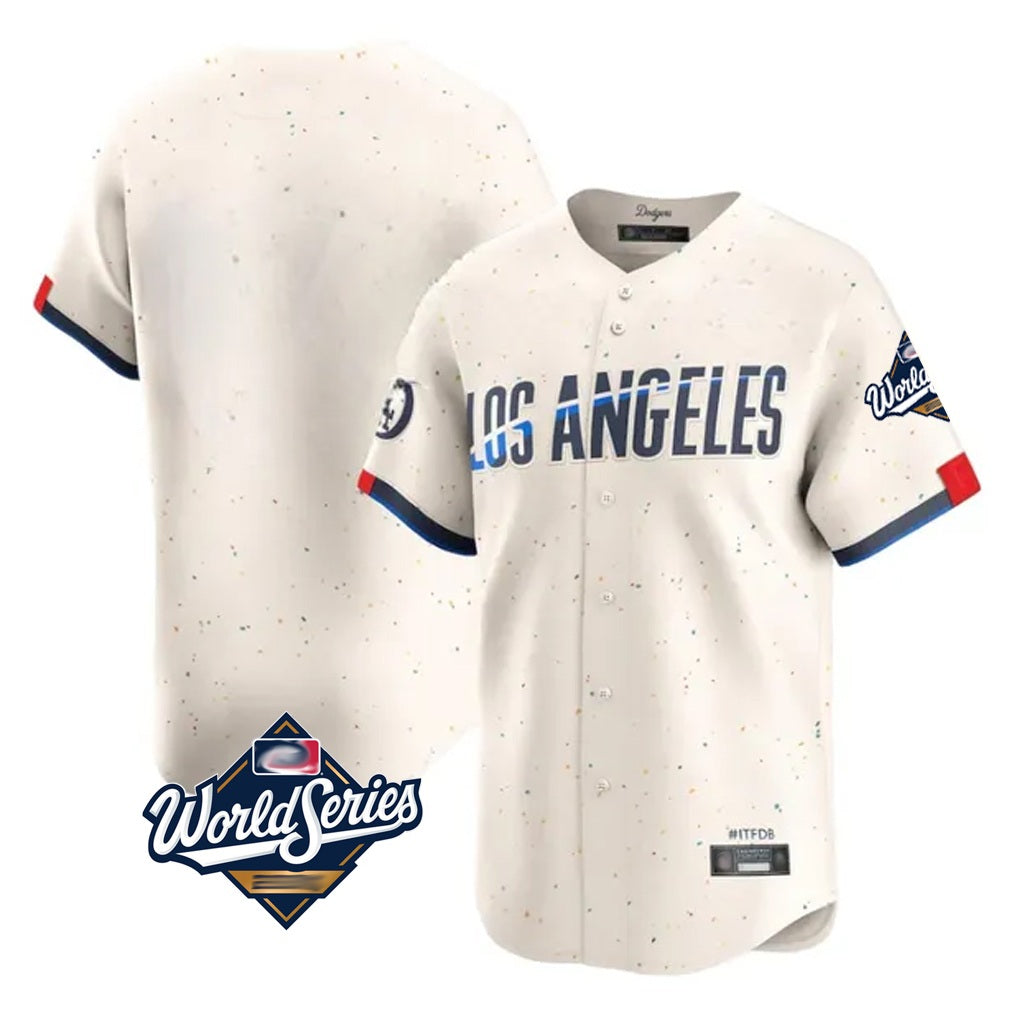 Los Angeles Dodgers Blank Player Cream REYNOLDS City Connect Limited Home World Series Stitched Jerseys