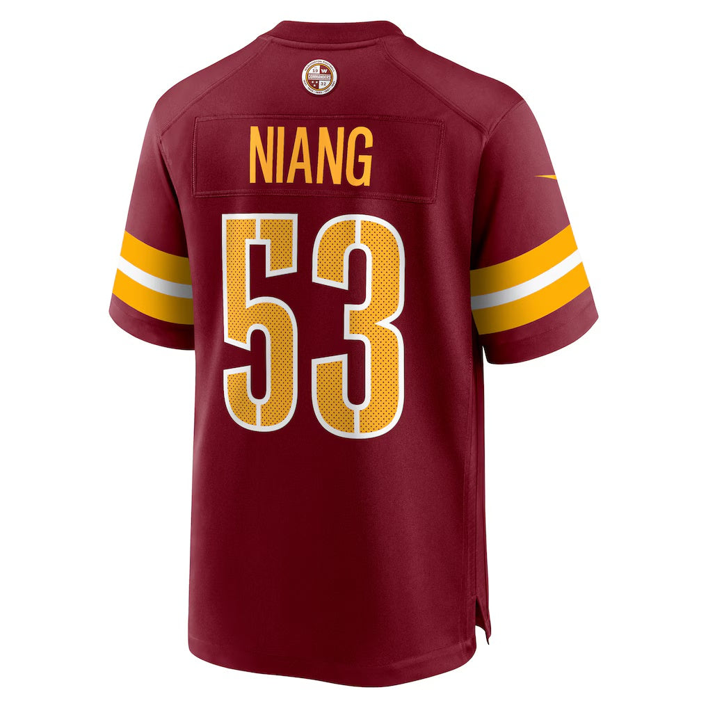 W.Commanders #53 Lucas Niang Burgundy REYNOLDS Team Game Jersey